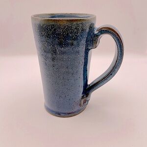 Narrow Land Pottery, Wellfleet, MA (NLP), Blue, Glazed Coffee/Tea Mug w/ Handle